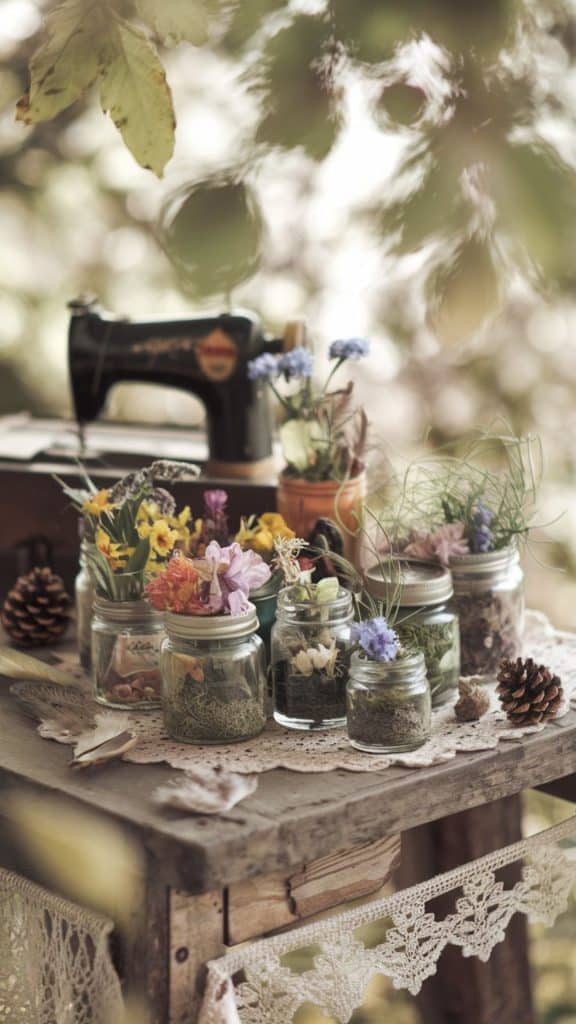 cottagecore tiny jars