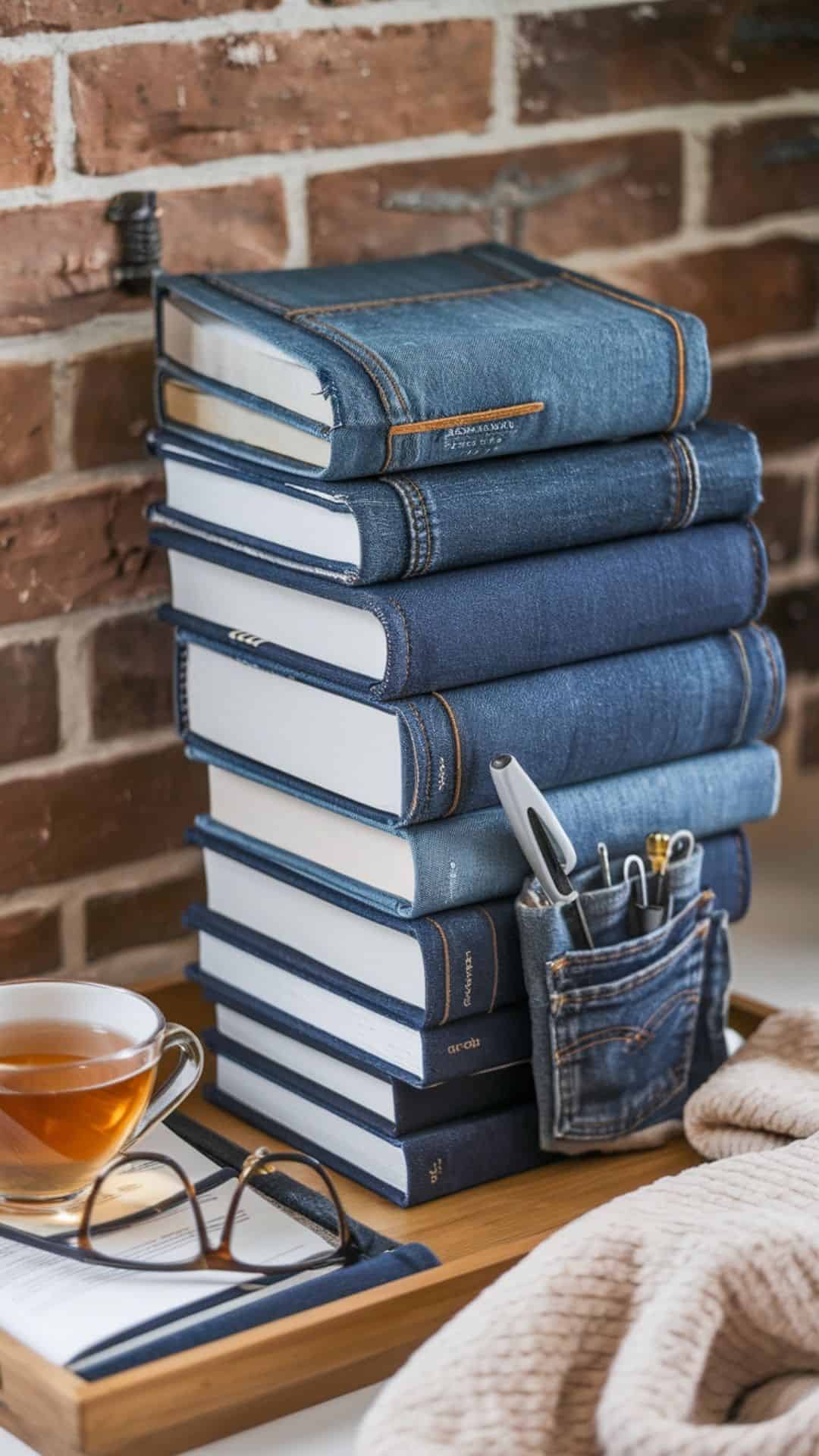 denim book covers