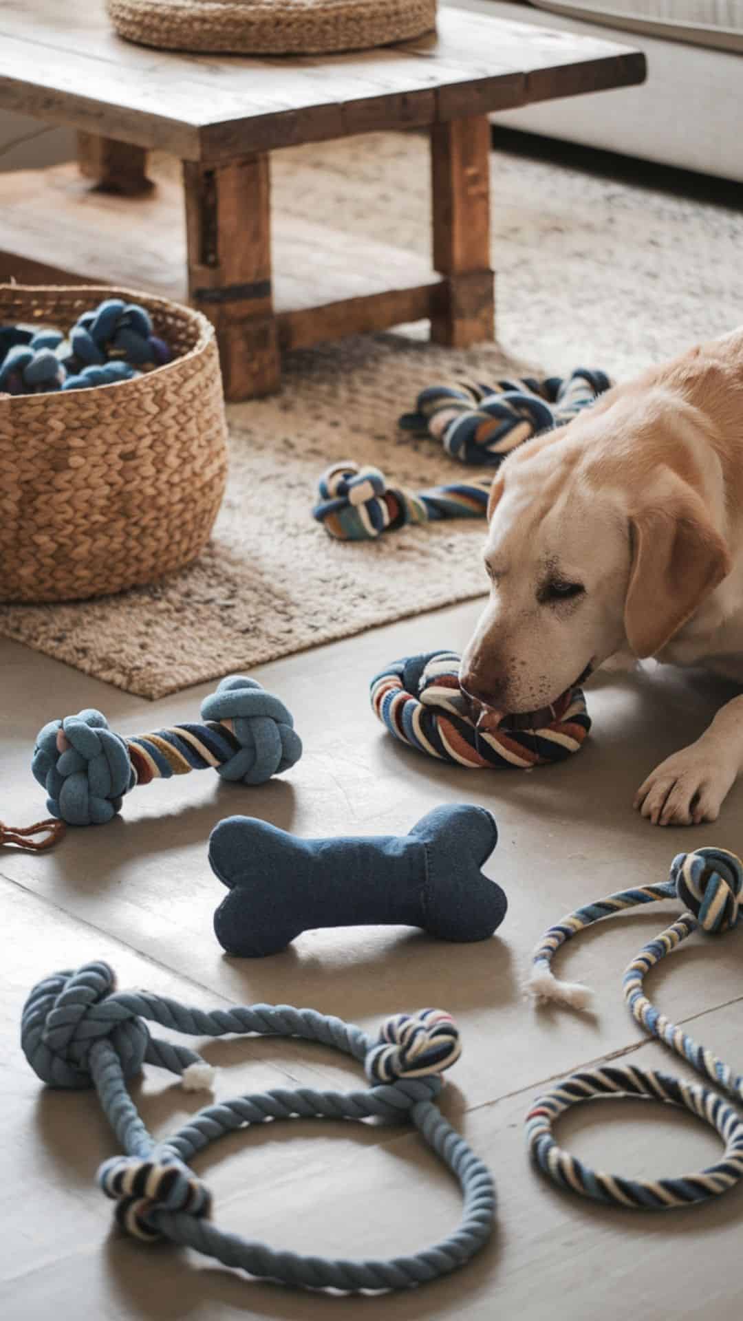 denim dog toys
