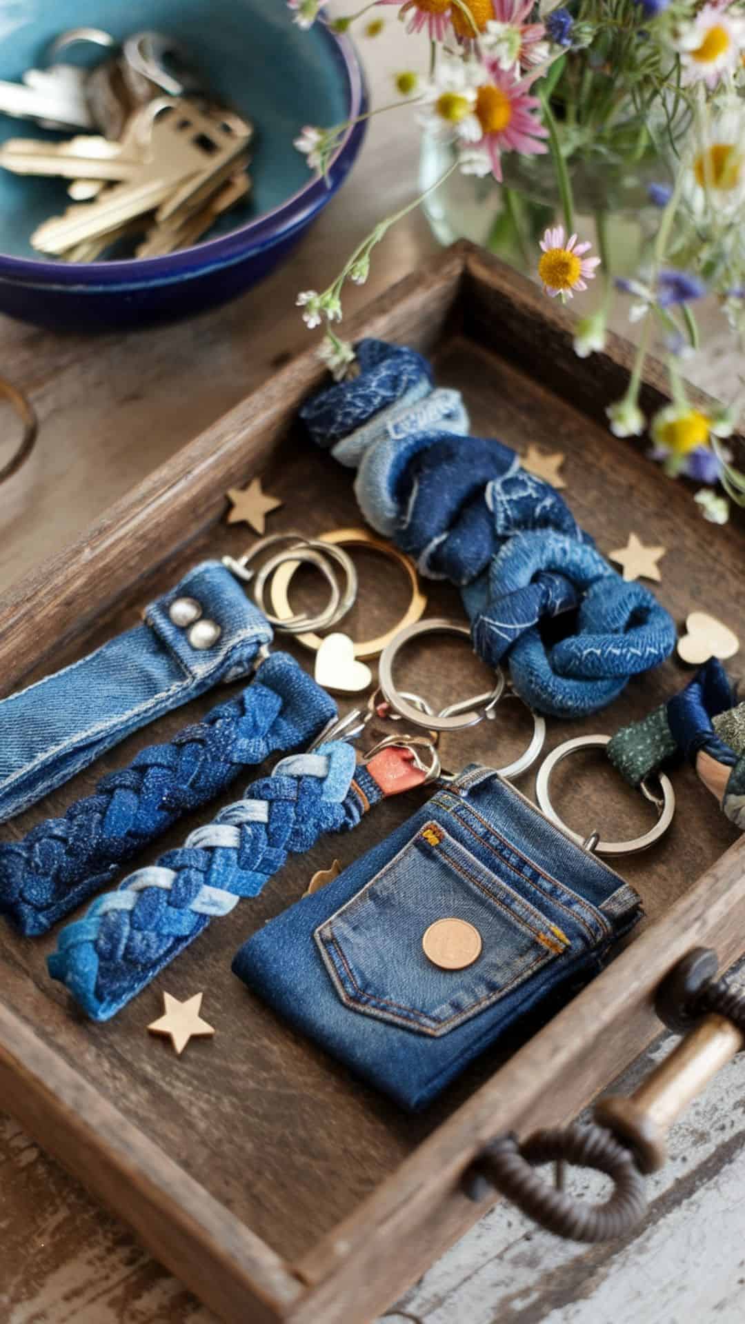 denim key chains