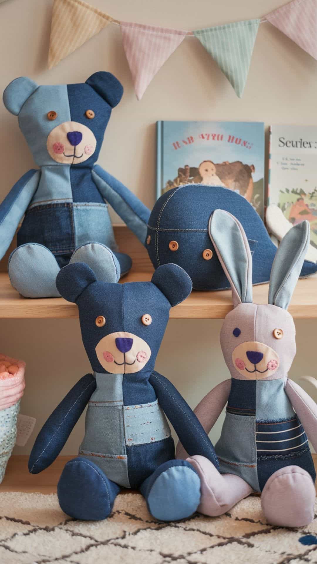 denim stuffed toys