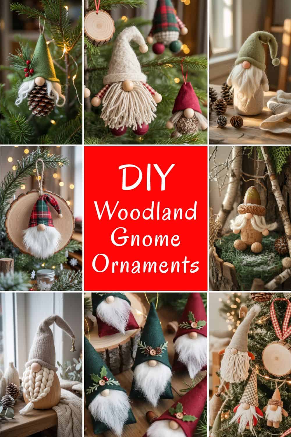 DIY woodland gnome ornaments