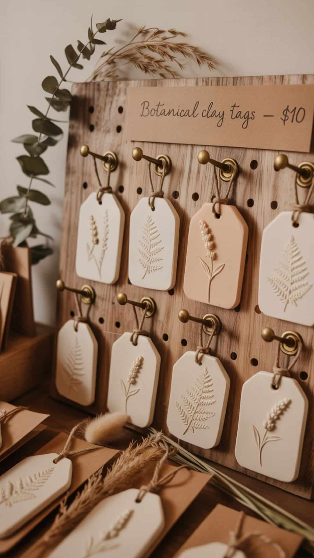 botanical clay tags