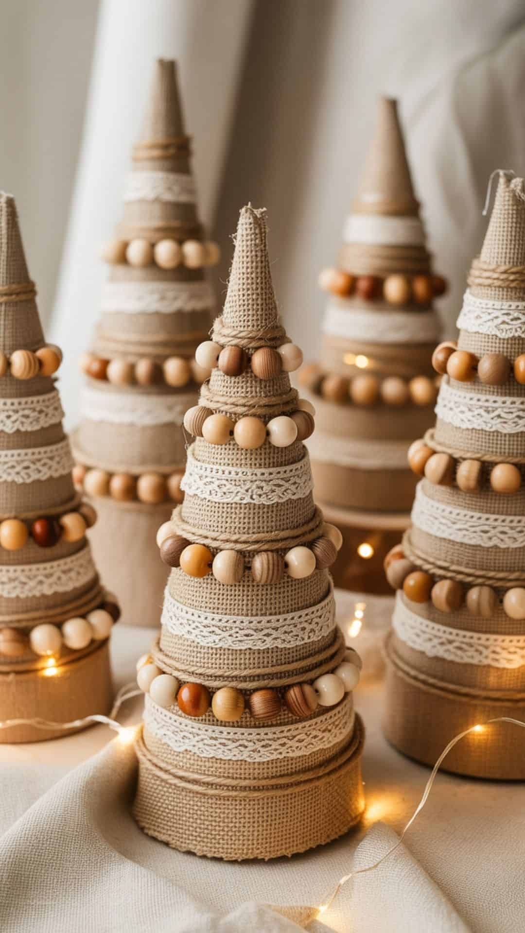 burlap christmas trees