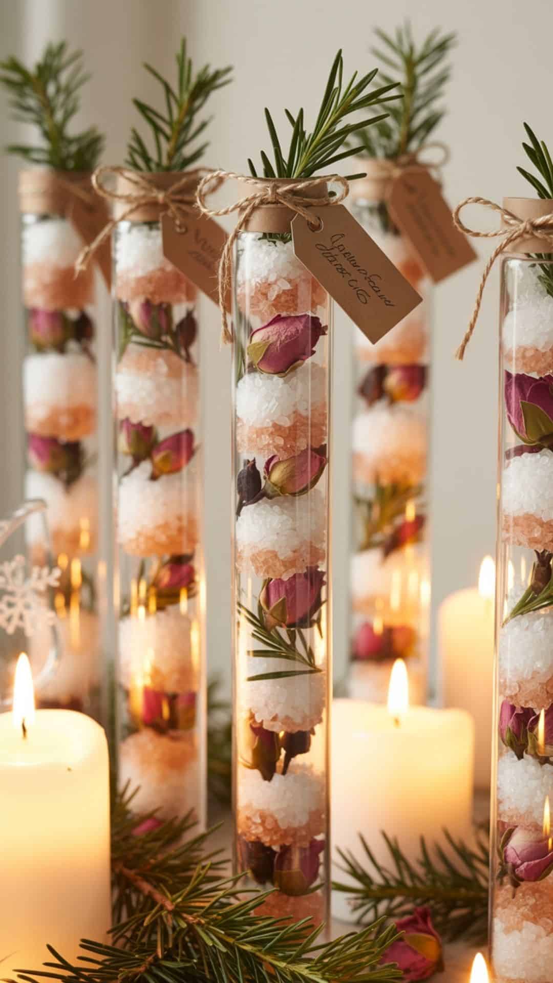 diy christmas bath salt tubes