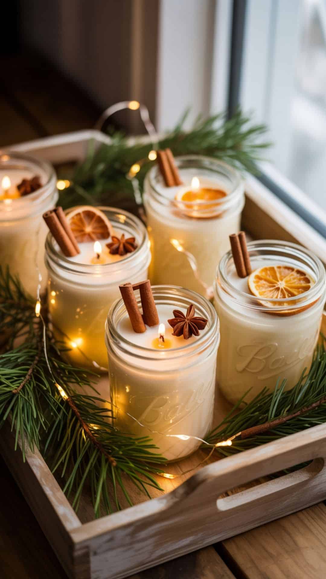 christmas soy wax jar candles