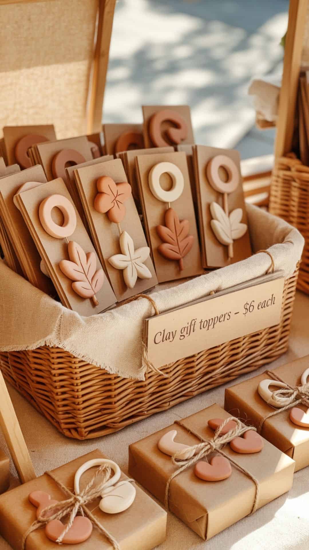 clay gift toppers