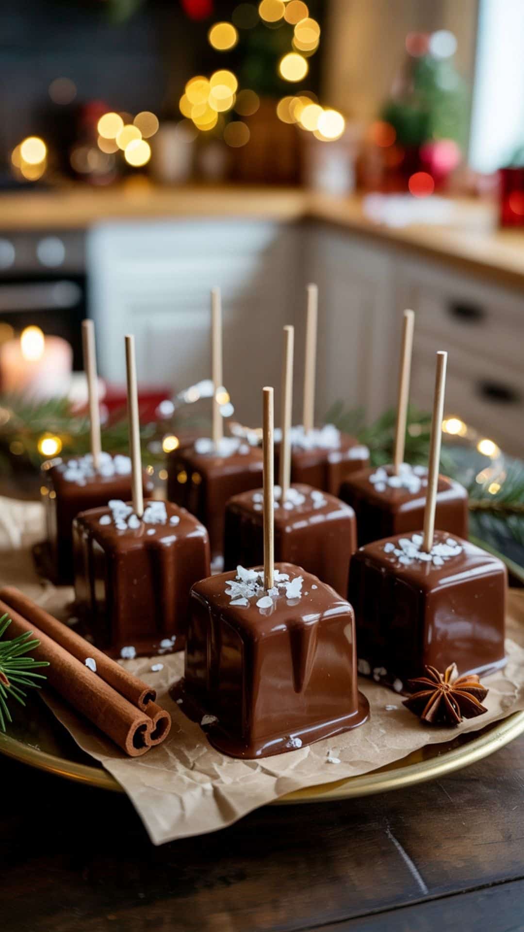 dark chocolate sea salt hot chocolate sticks