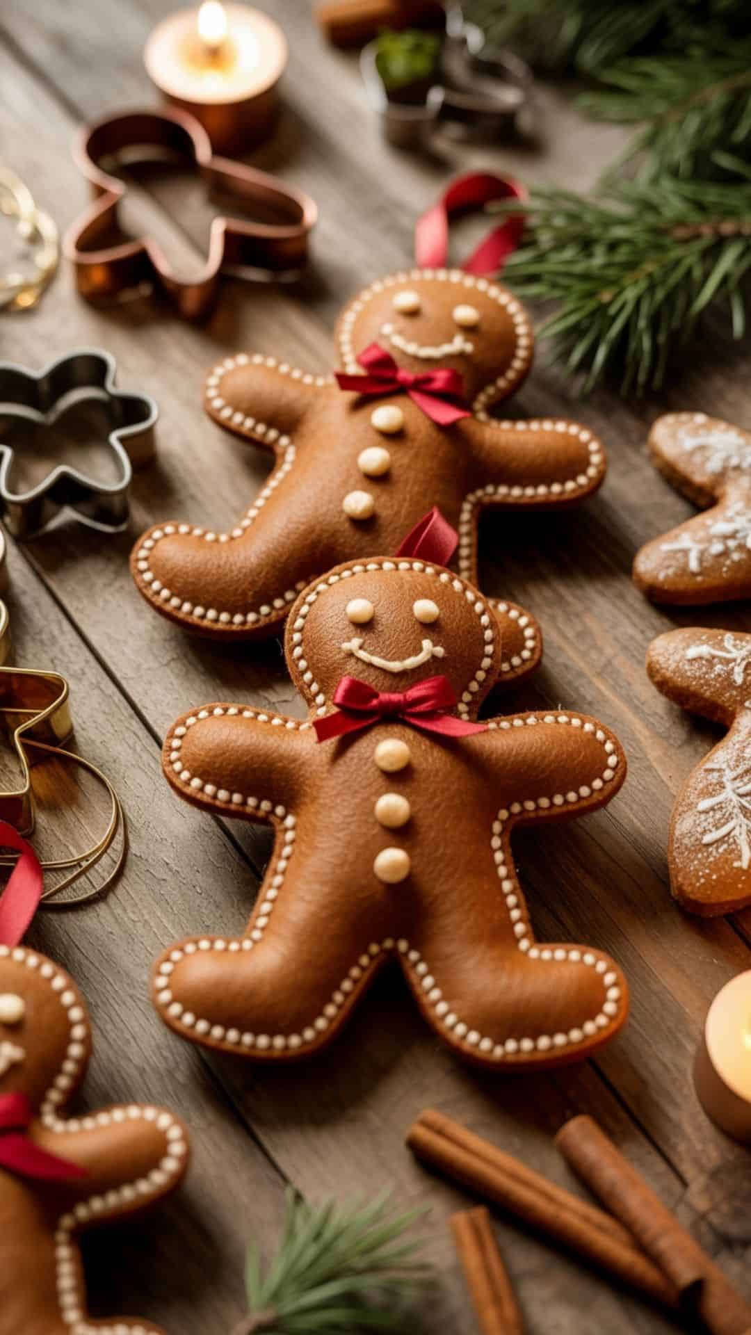 felt gingerbread ornaments