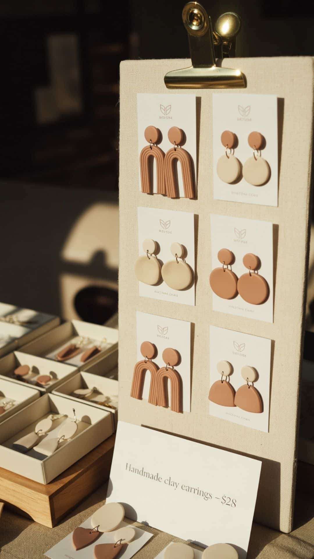 minimalist clay earrings