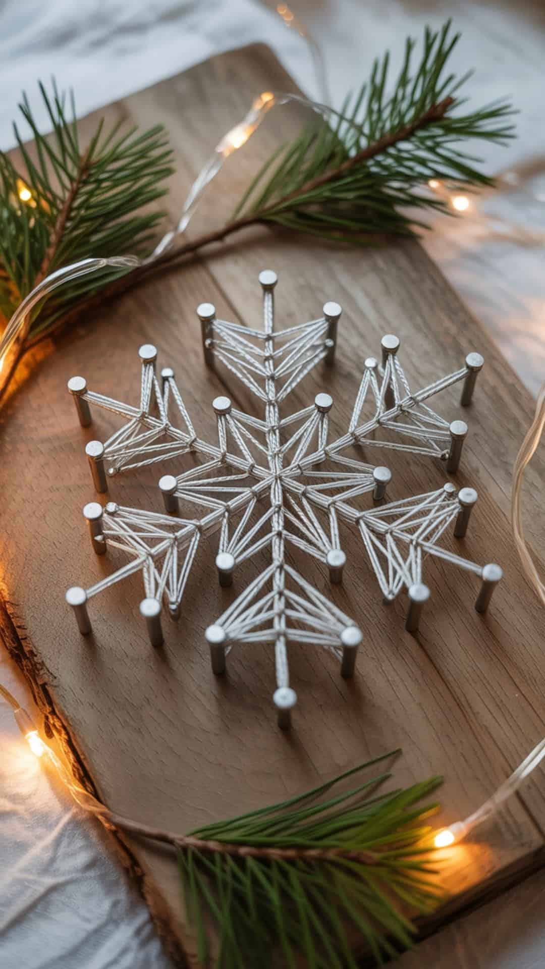 snowflake string art