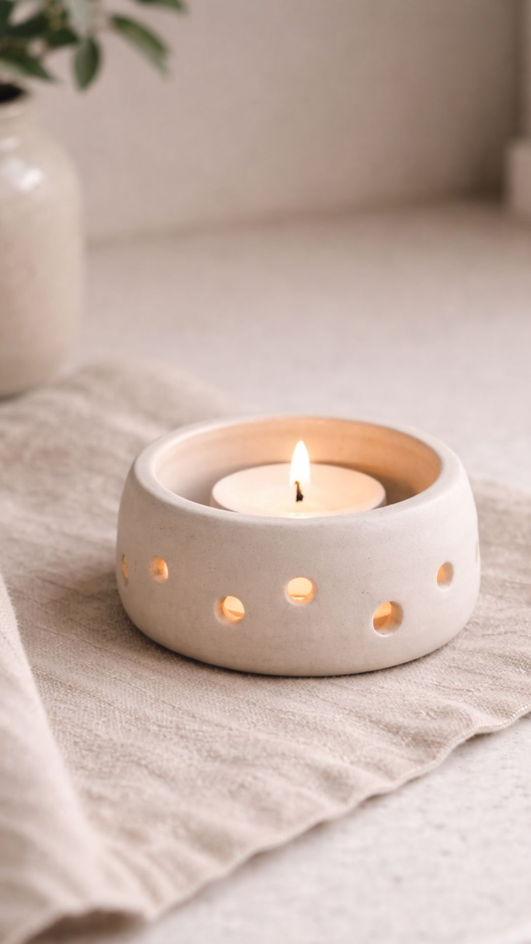 air dry clay tea light holder