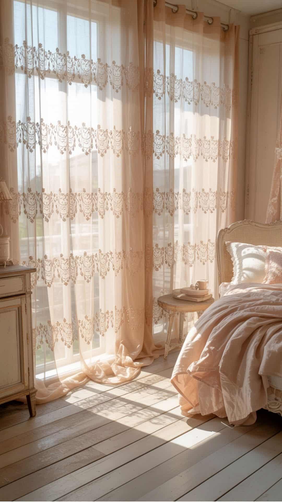 shabby chic lace curtains