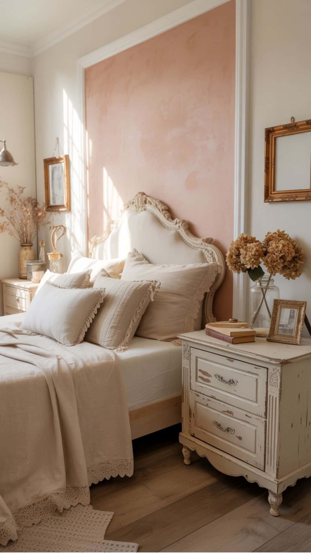 shabby chic pastel accent wall