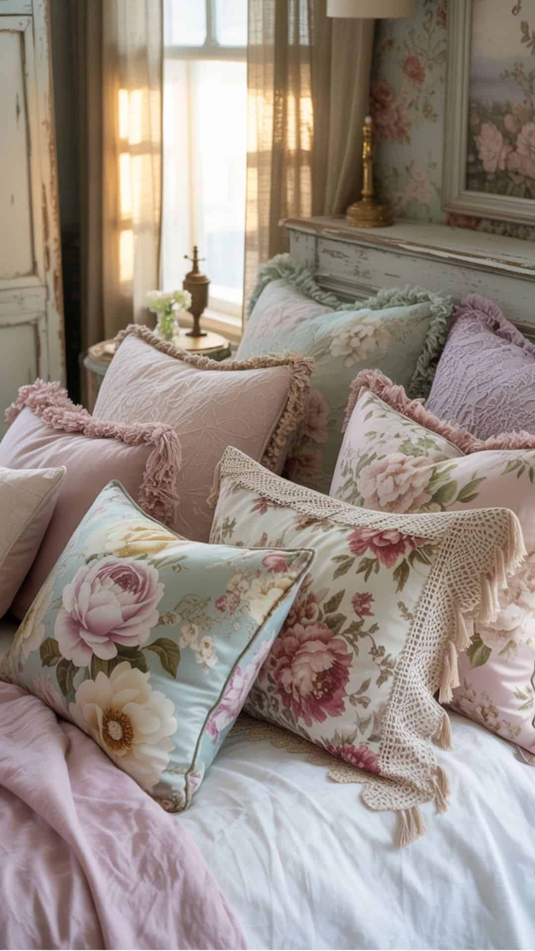 shabby chic throw pillows