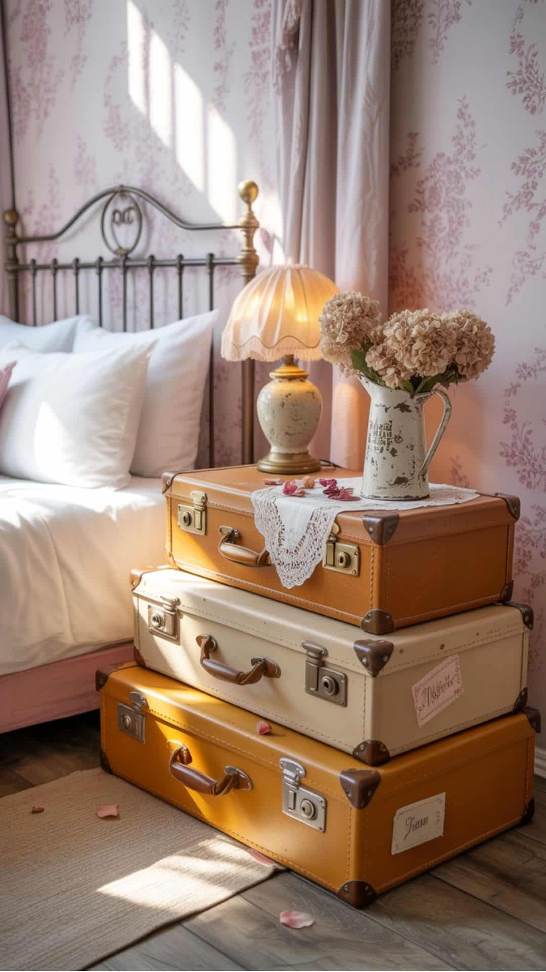shabby chic vintage suitcases