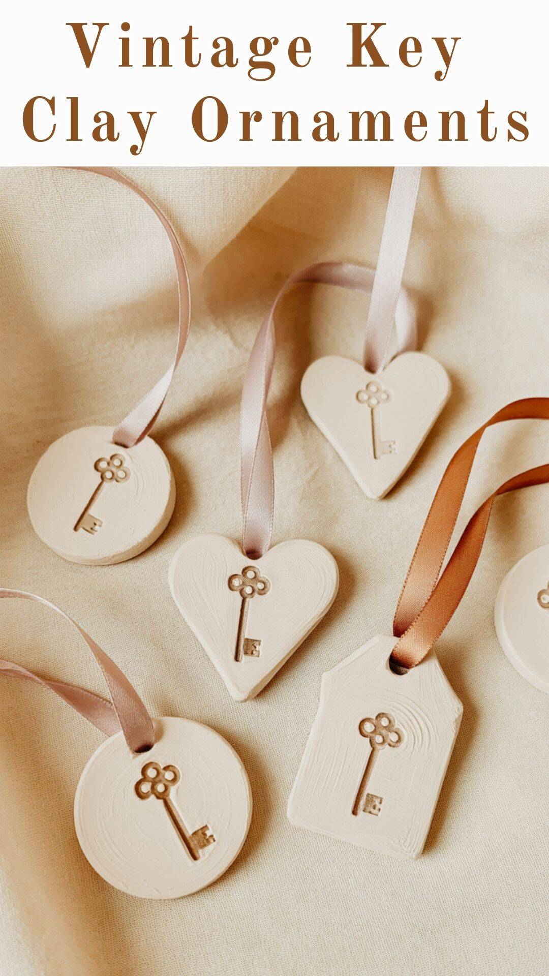 vintage key clay ornaments