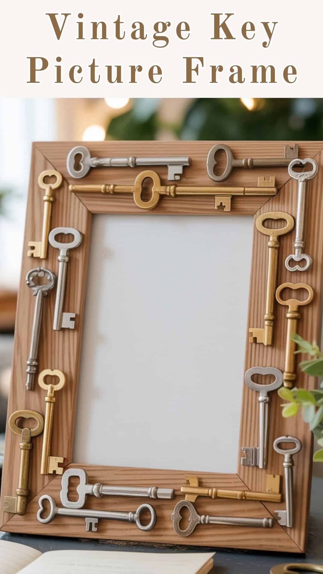 vintage key picture frame