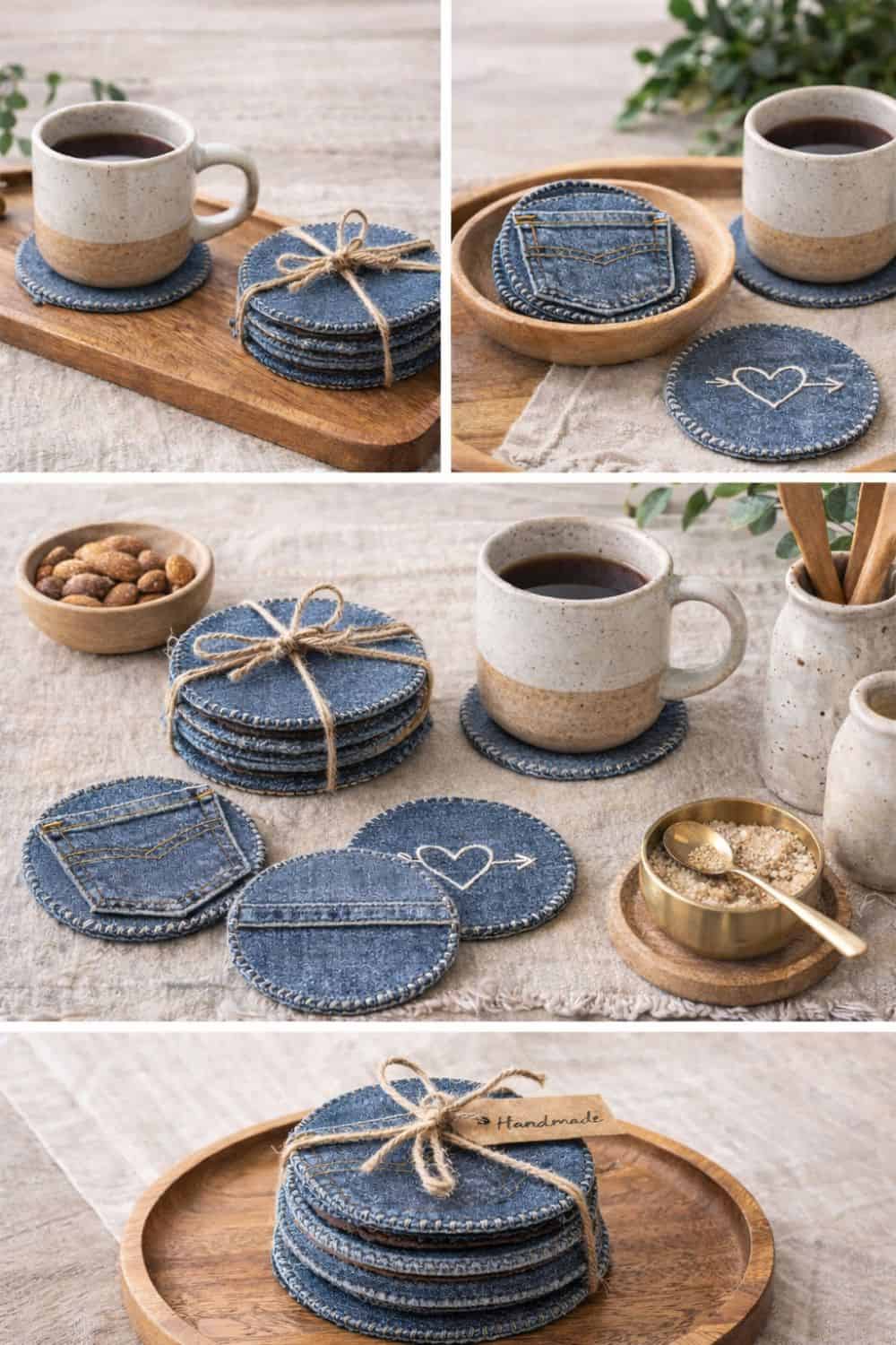 DIY denim coasters styling