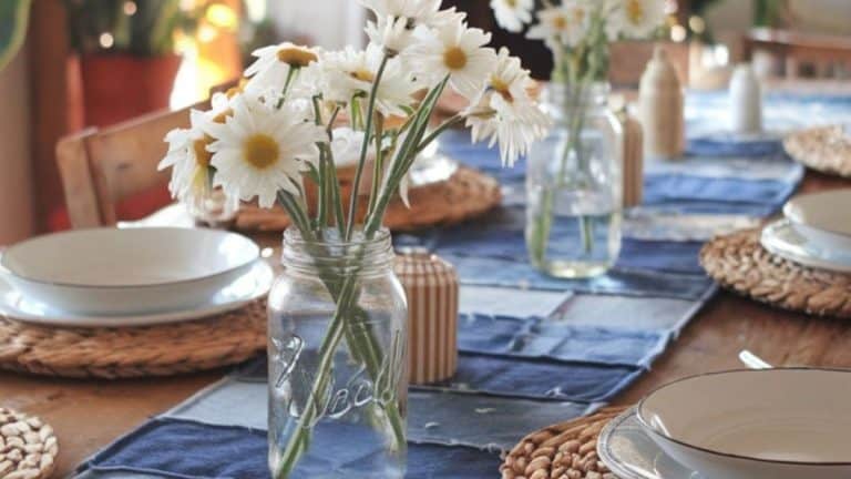 diy denim table runner
