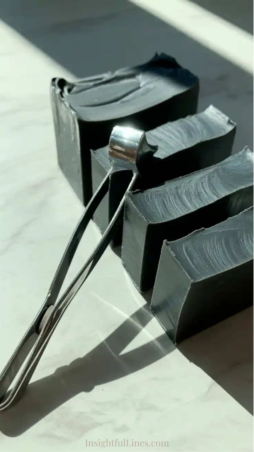 charcoal soap cutting