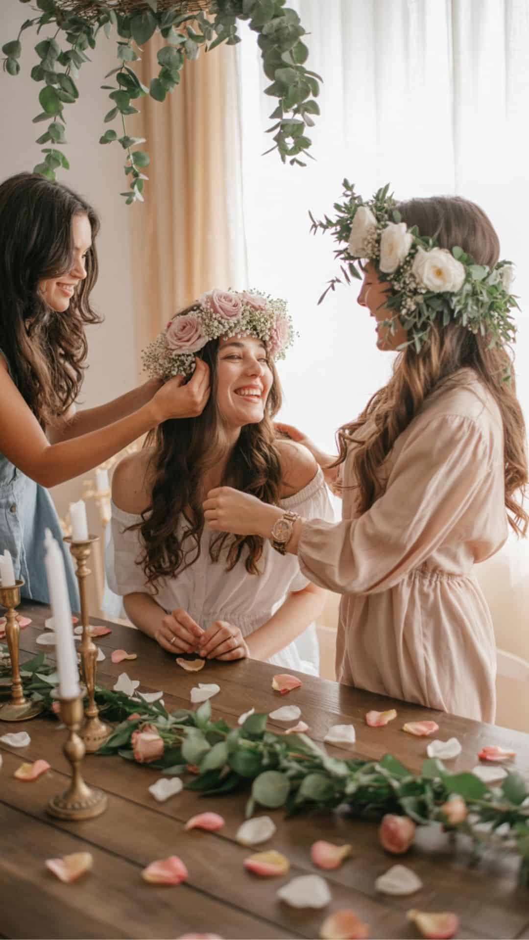 galentines day DIY flower crowns