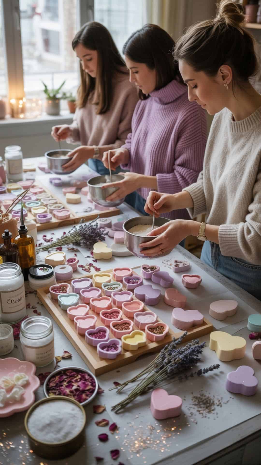 galentines day DIY soap and bath bombs