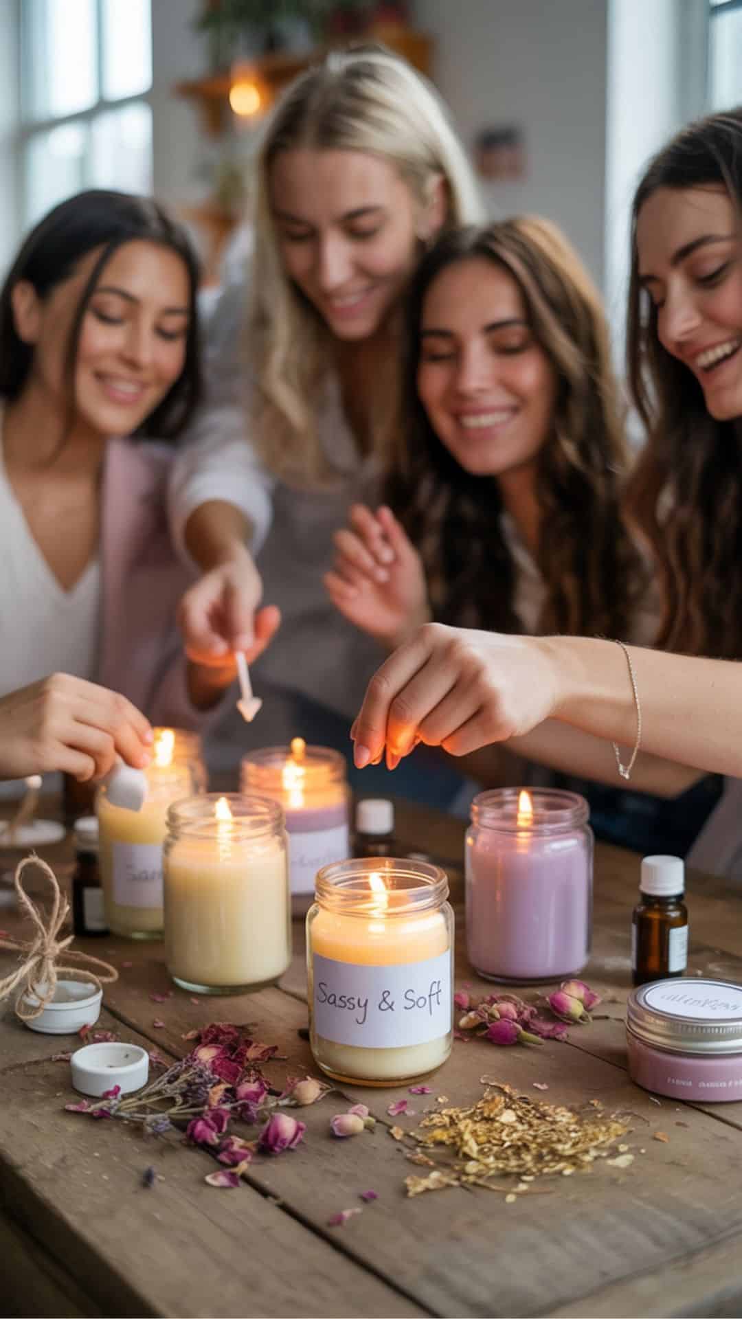 galentines day candle making