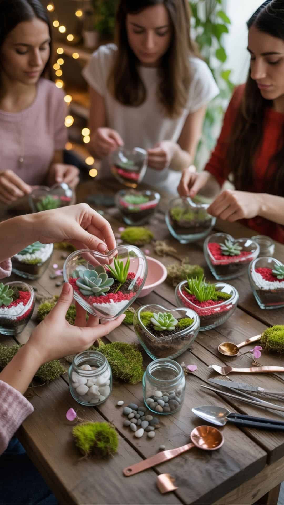 galentines day diy terrariums