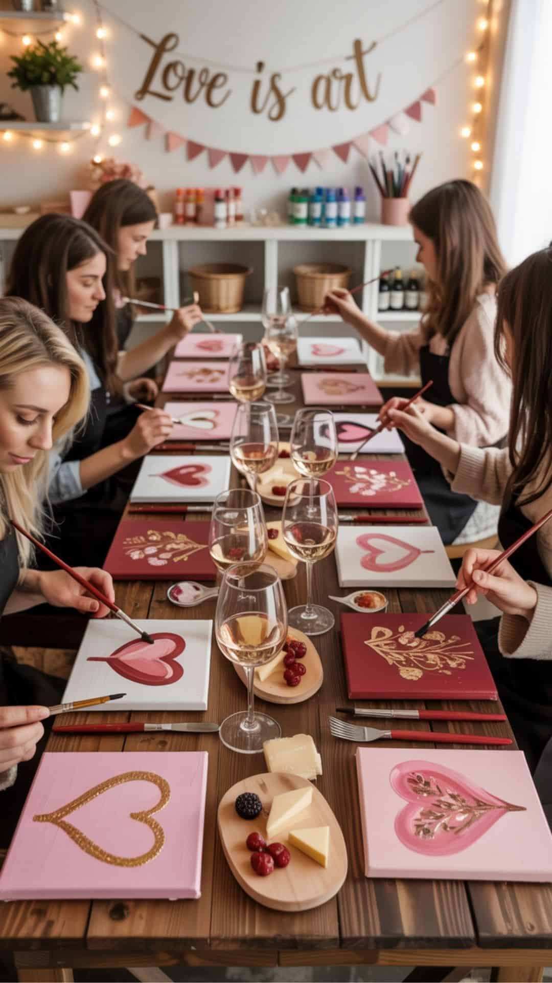 galentines day paint and sip night