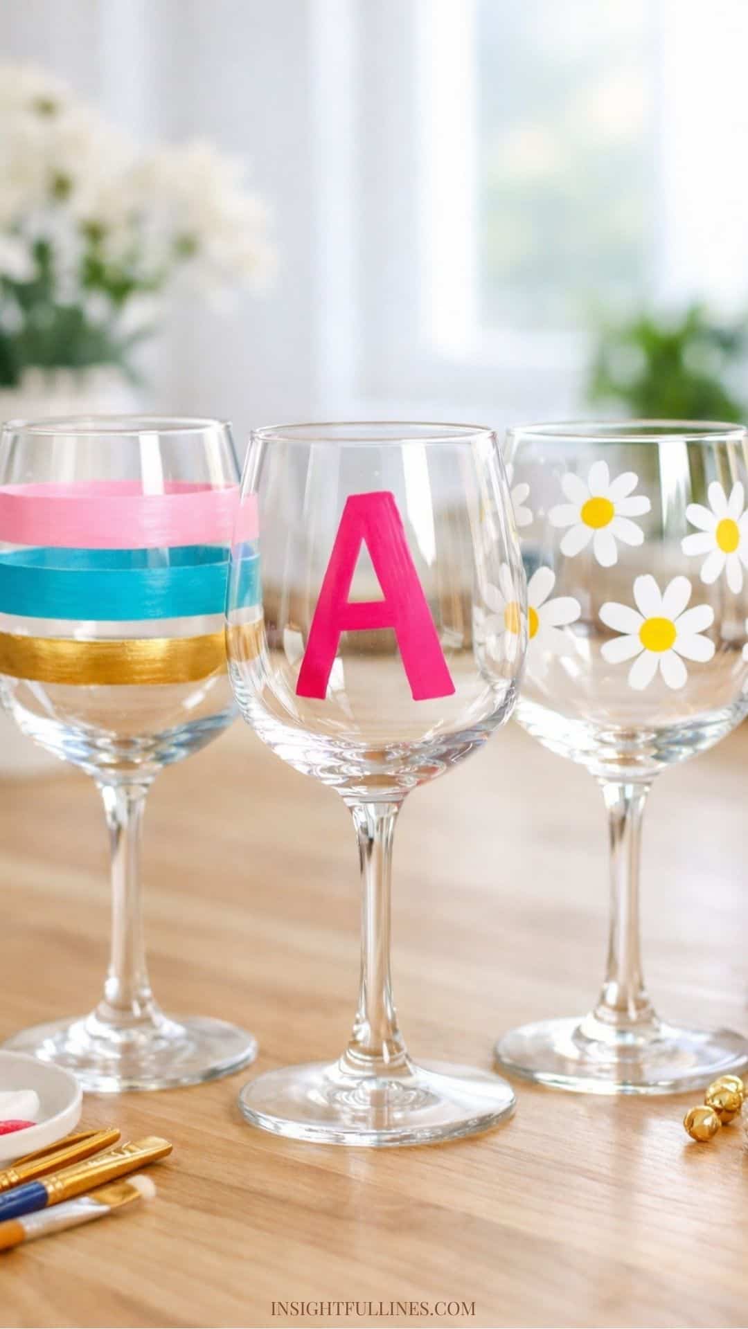 custom made hand painted wine glasses