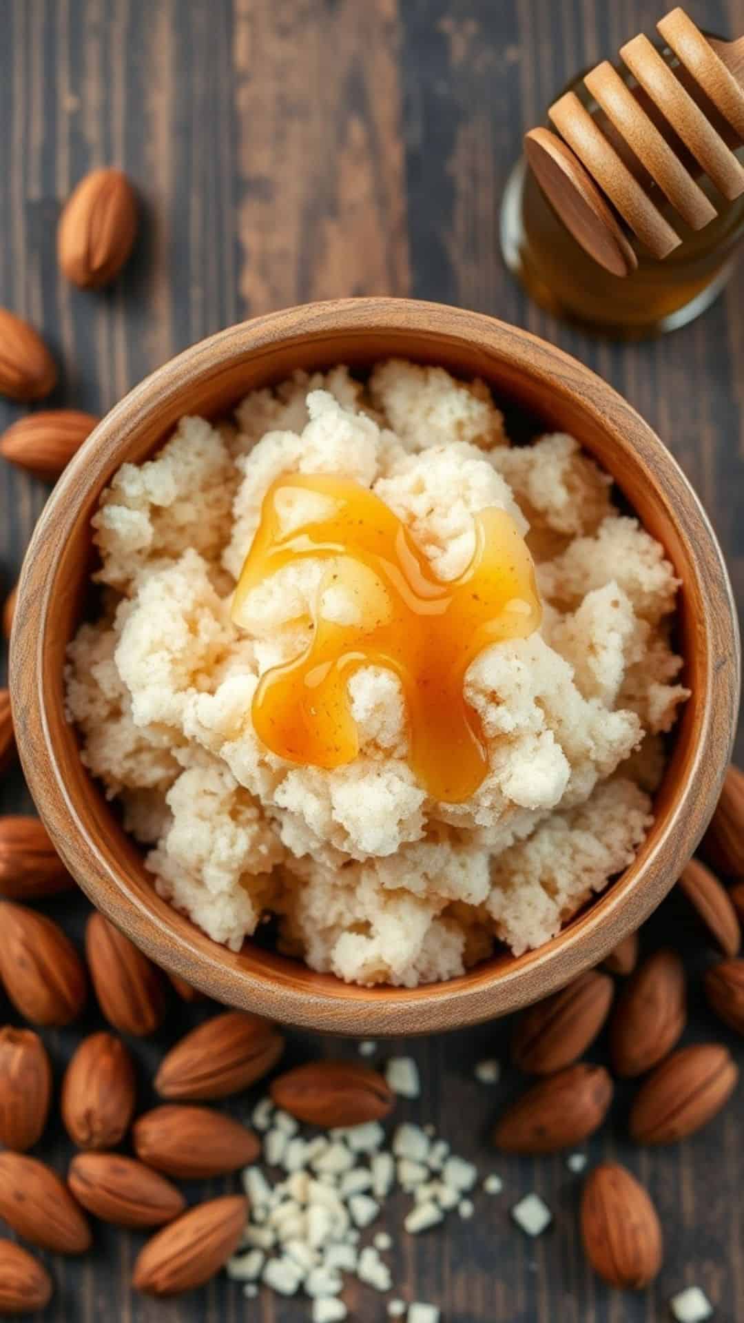 honey almond sugar scrub 1