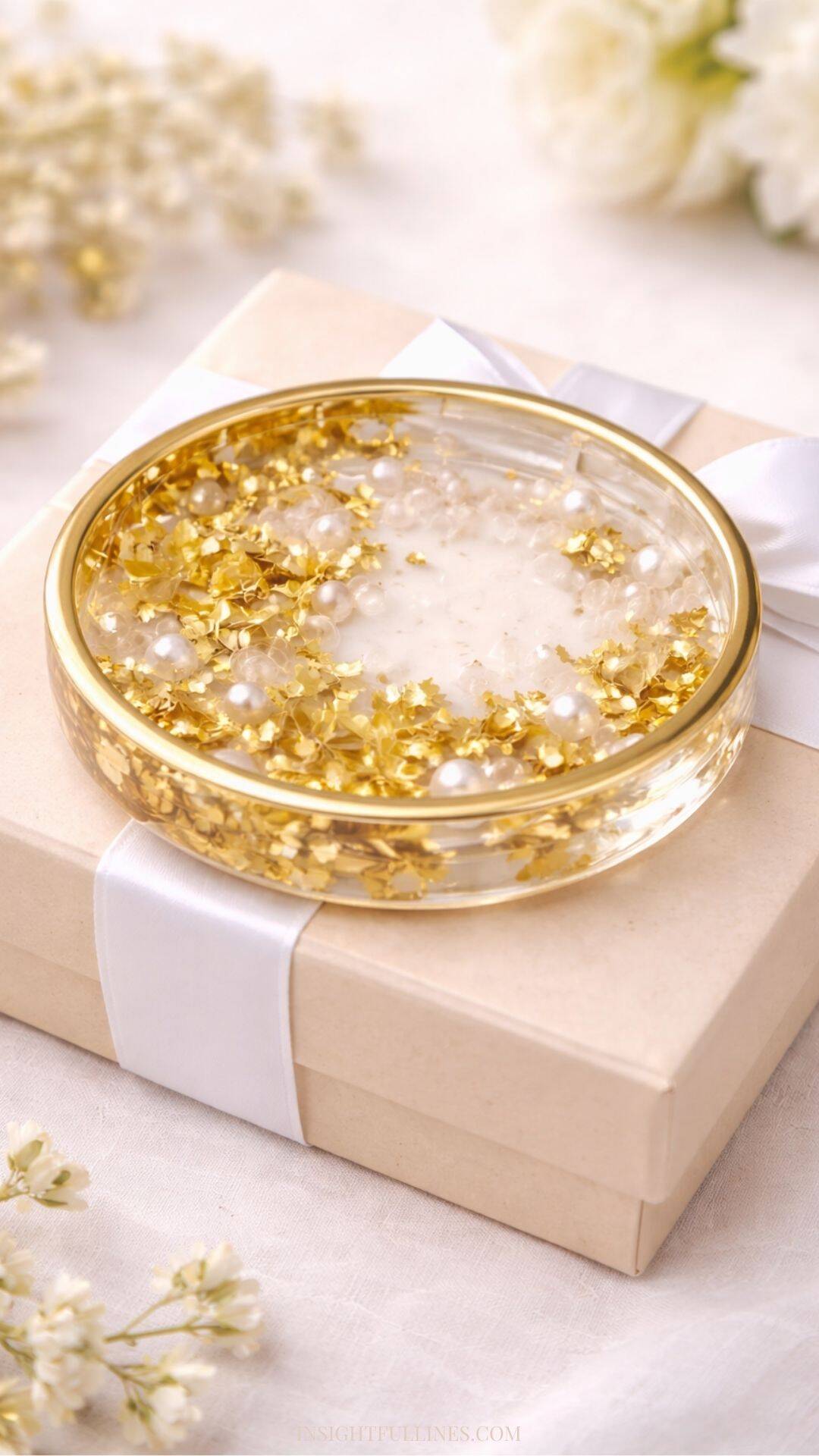 resin trinket dish display with its own gift box