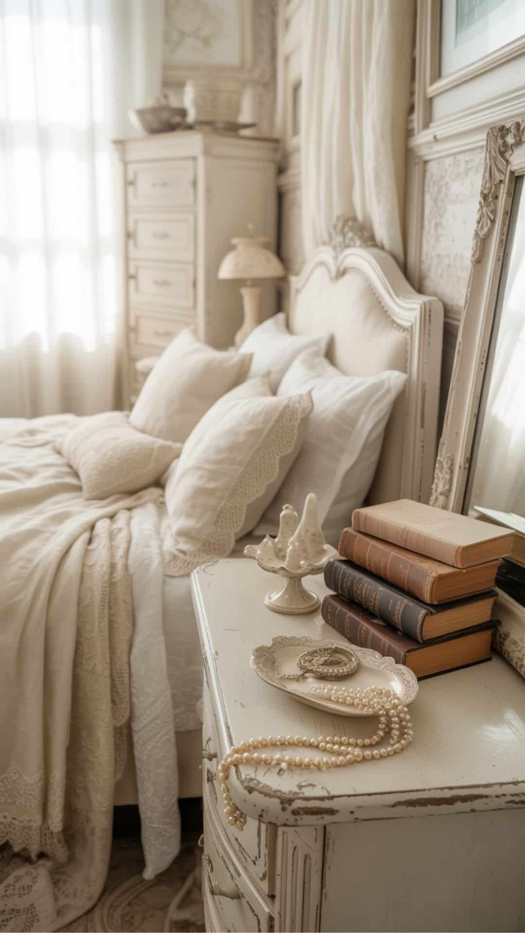 romantic shabby chic bedrooms antique white