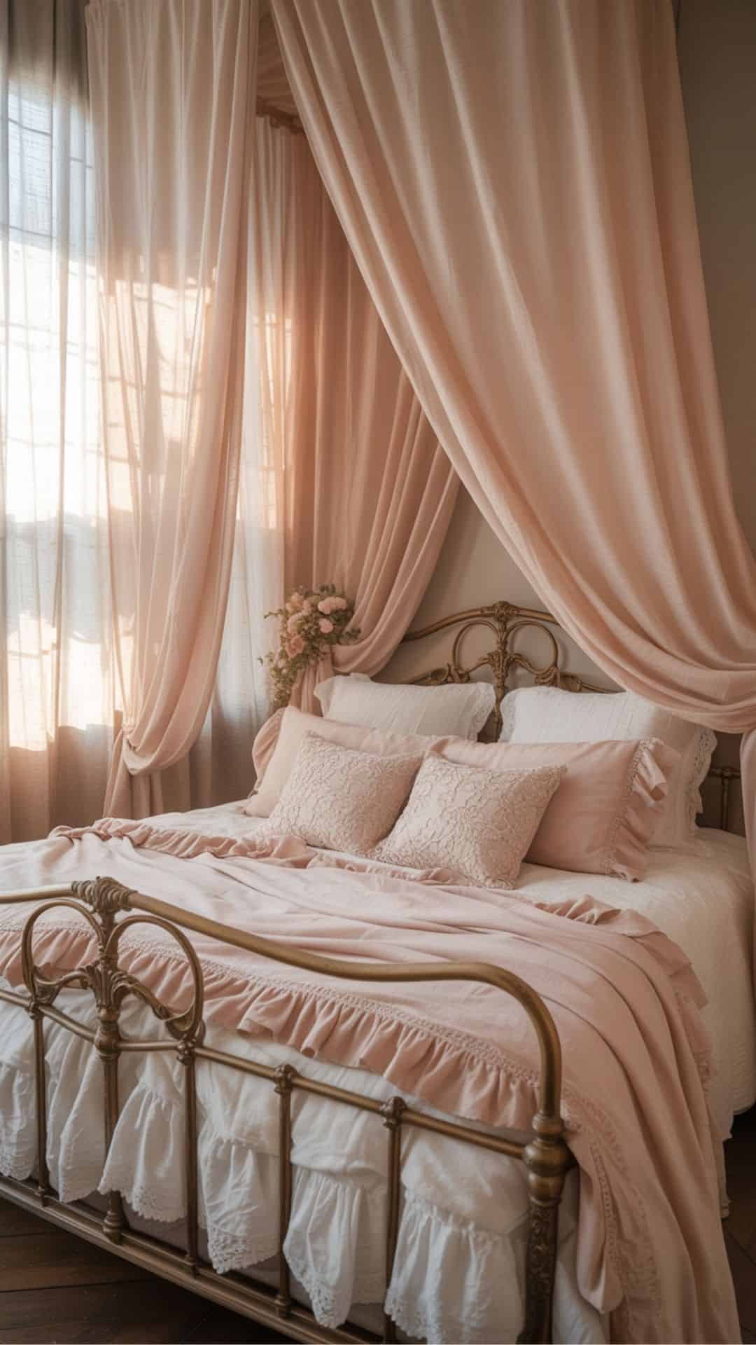 romantic shabby chic bedrooms blush ruffles