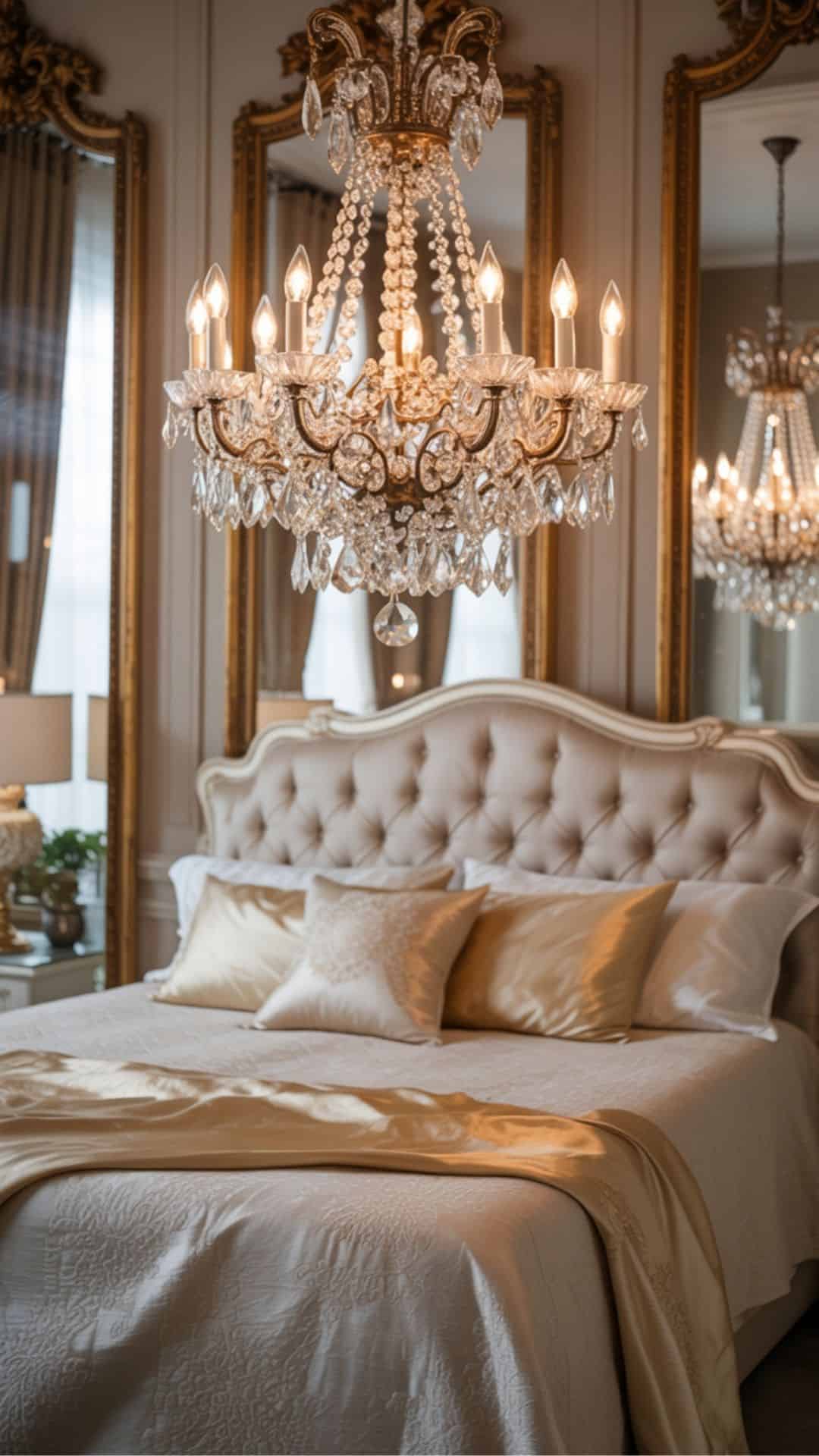 romantic shabby chic bedrooms crystal chandelier 1