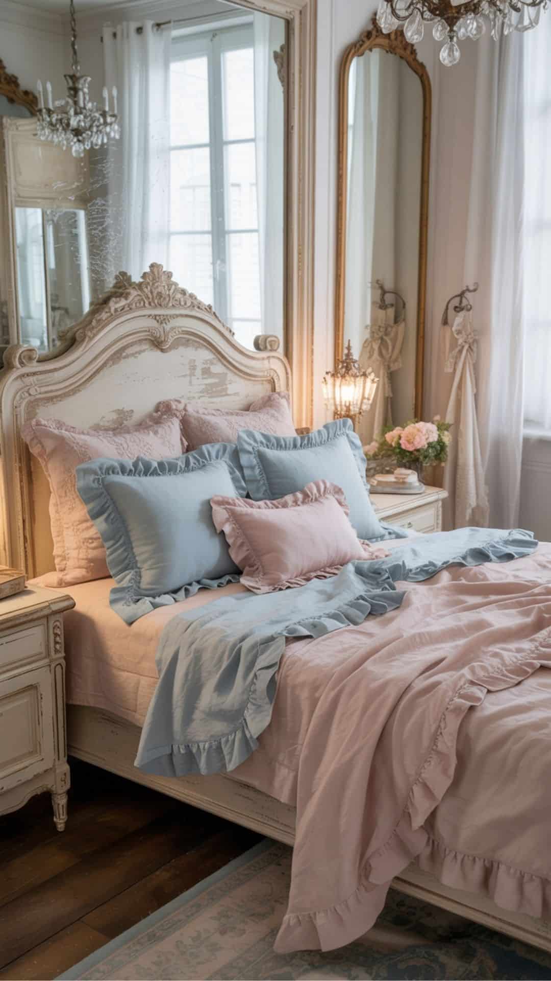 romantic shabby chic bedrooms pastel parisian 1