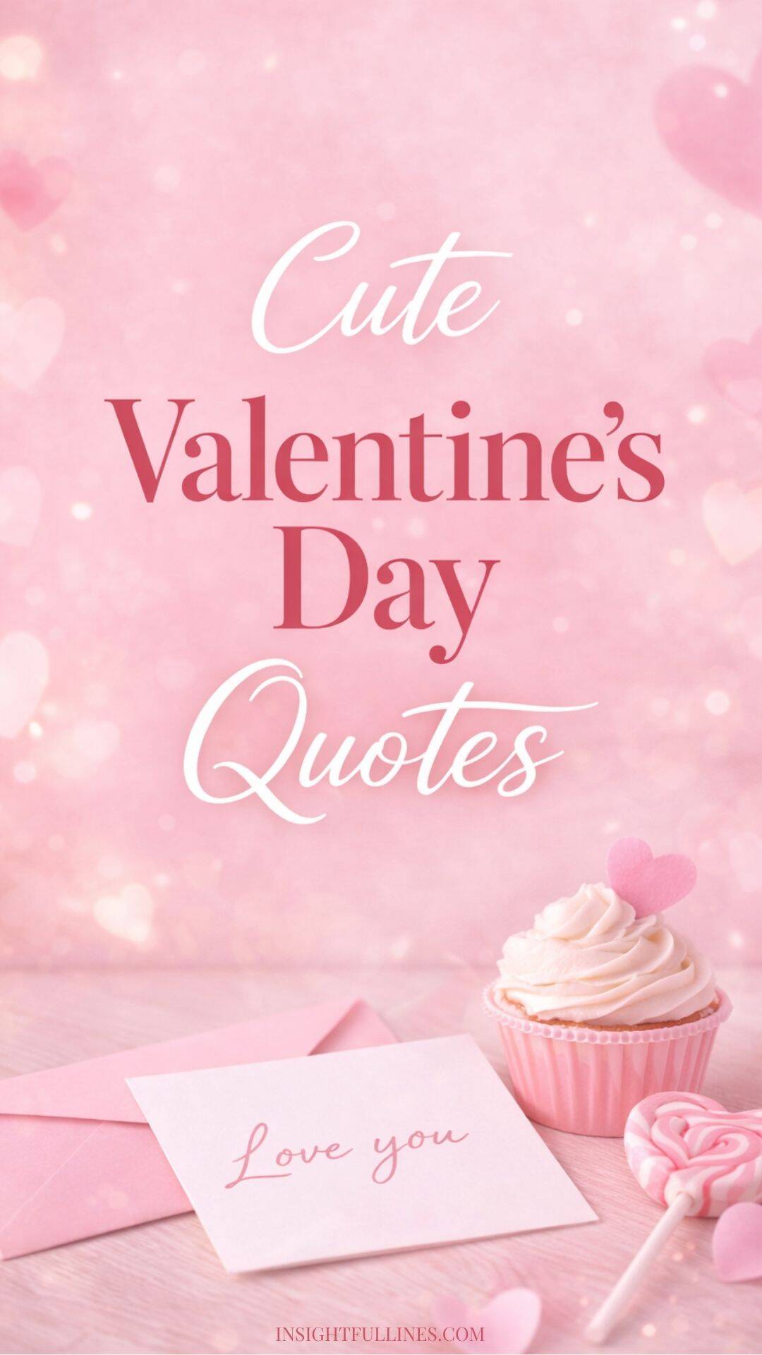 Cute Valentine’s Day quote with playful fonts and pastel heart background