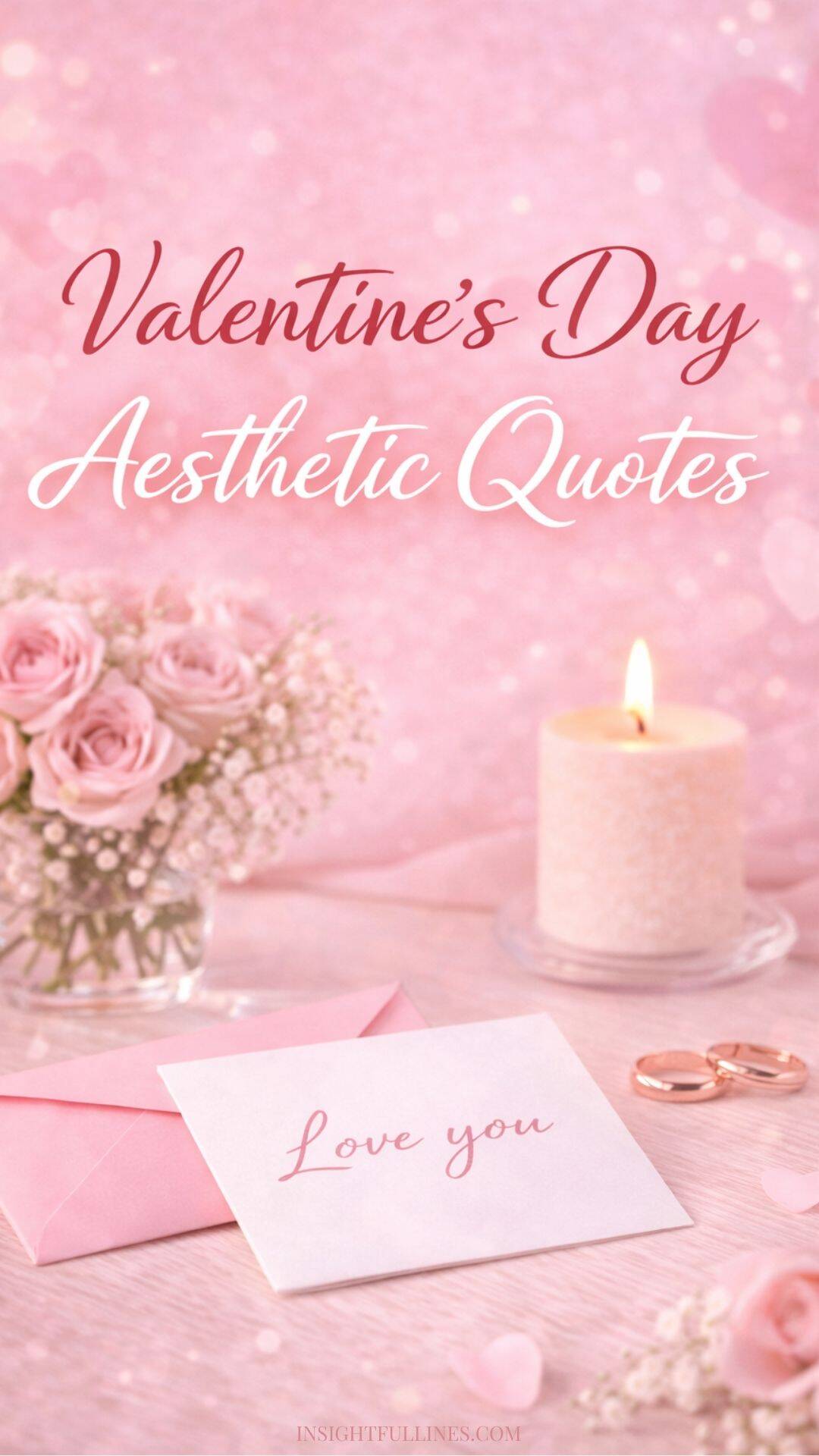 Valentine’s Day aesthetic quote with soft blush tones and romantic minimal styling