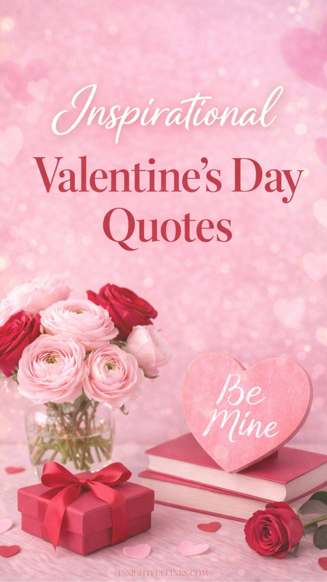 Inspirational Valentine’s Day quote with soft neutral minimalist design
